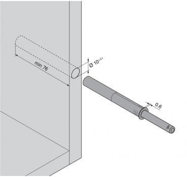 TIP-ON für Türen, Langversion, mit Puffer, starke Feder, R7036 platingrau